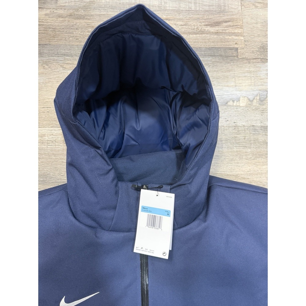 Nike 550 Down Hooded Sideline Navy Blue Football Parka Jacket NFL Team Issue M - Picture 2 of 13